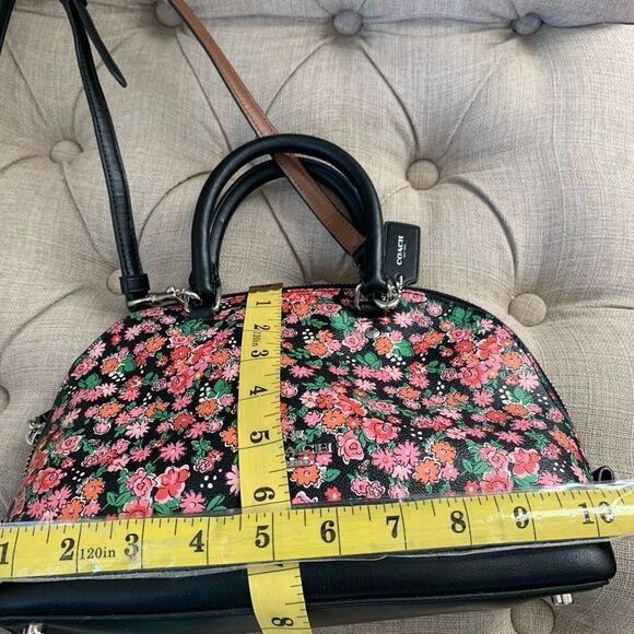COACH sierra F57622 floral satchel bag set of two pink black large and medium - Picture 11 of 12